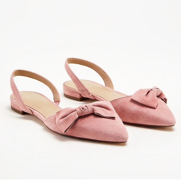 Ann Taylor Shoes - Ann Taylor Jacy Bow Suede Slingback Flats
